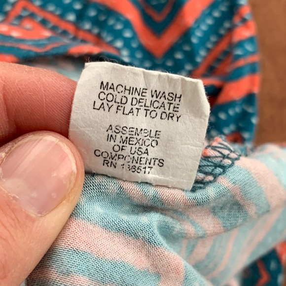 Loveappella Teal/Orange Geometric Print Maxi, Women's XS - Picture 11 of 12